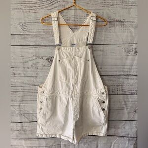 Old Navy White Denim Short Overalls
